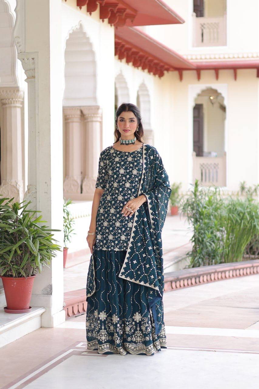 Kurta Sharara Dupatta Set