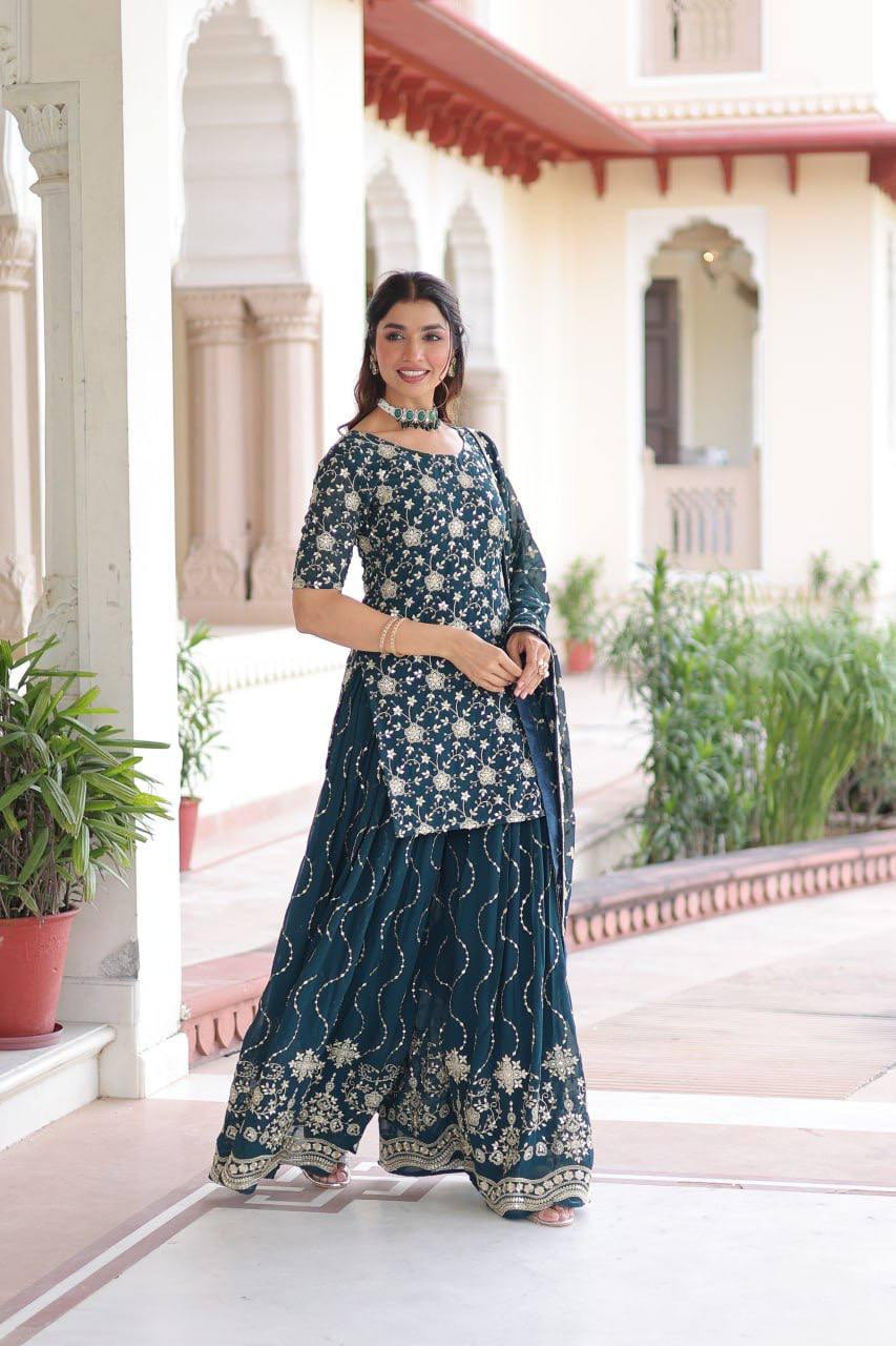 Kurta Sharara Dupatta Set