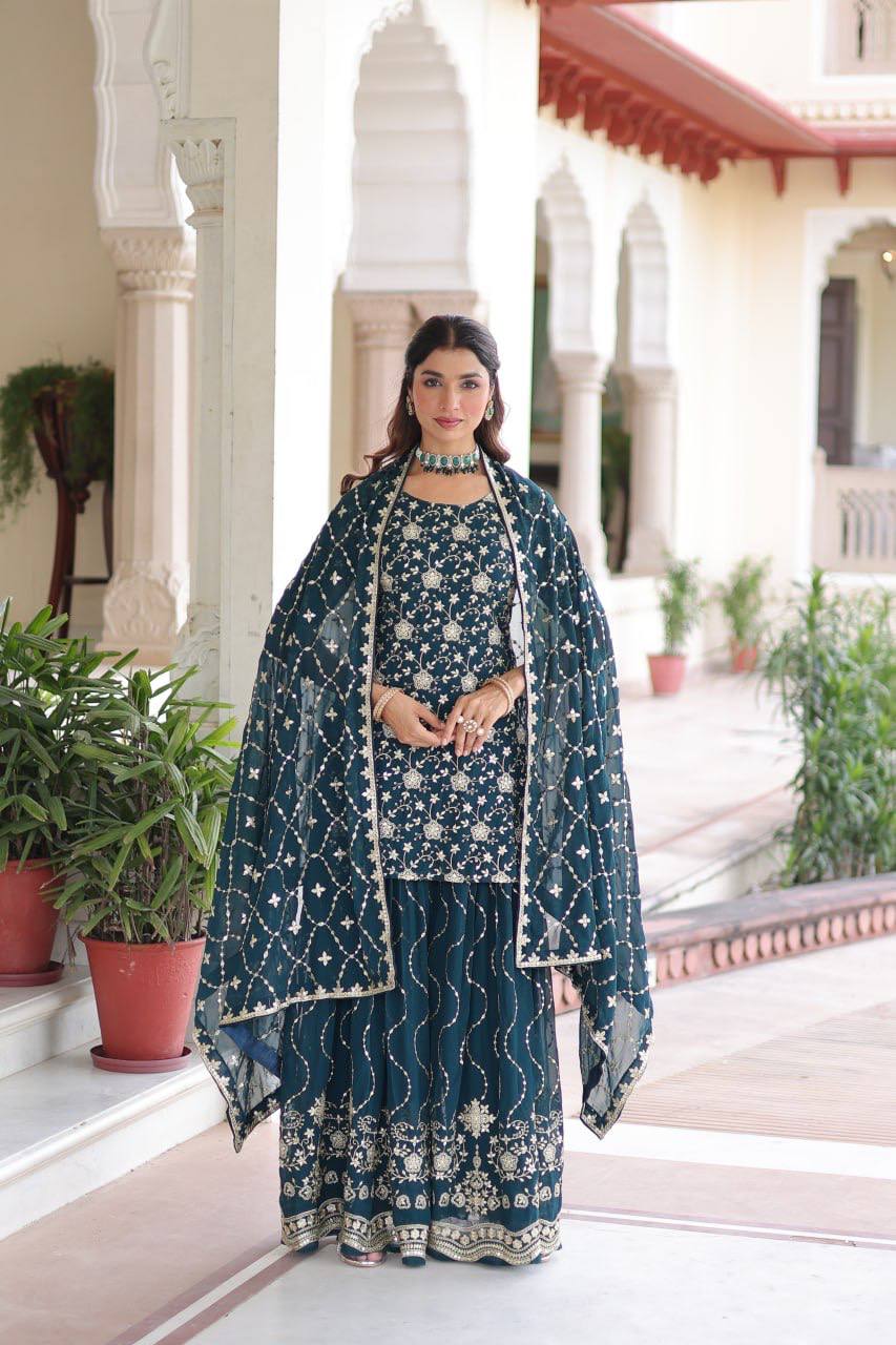Kurta Sharara Dupatta Set