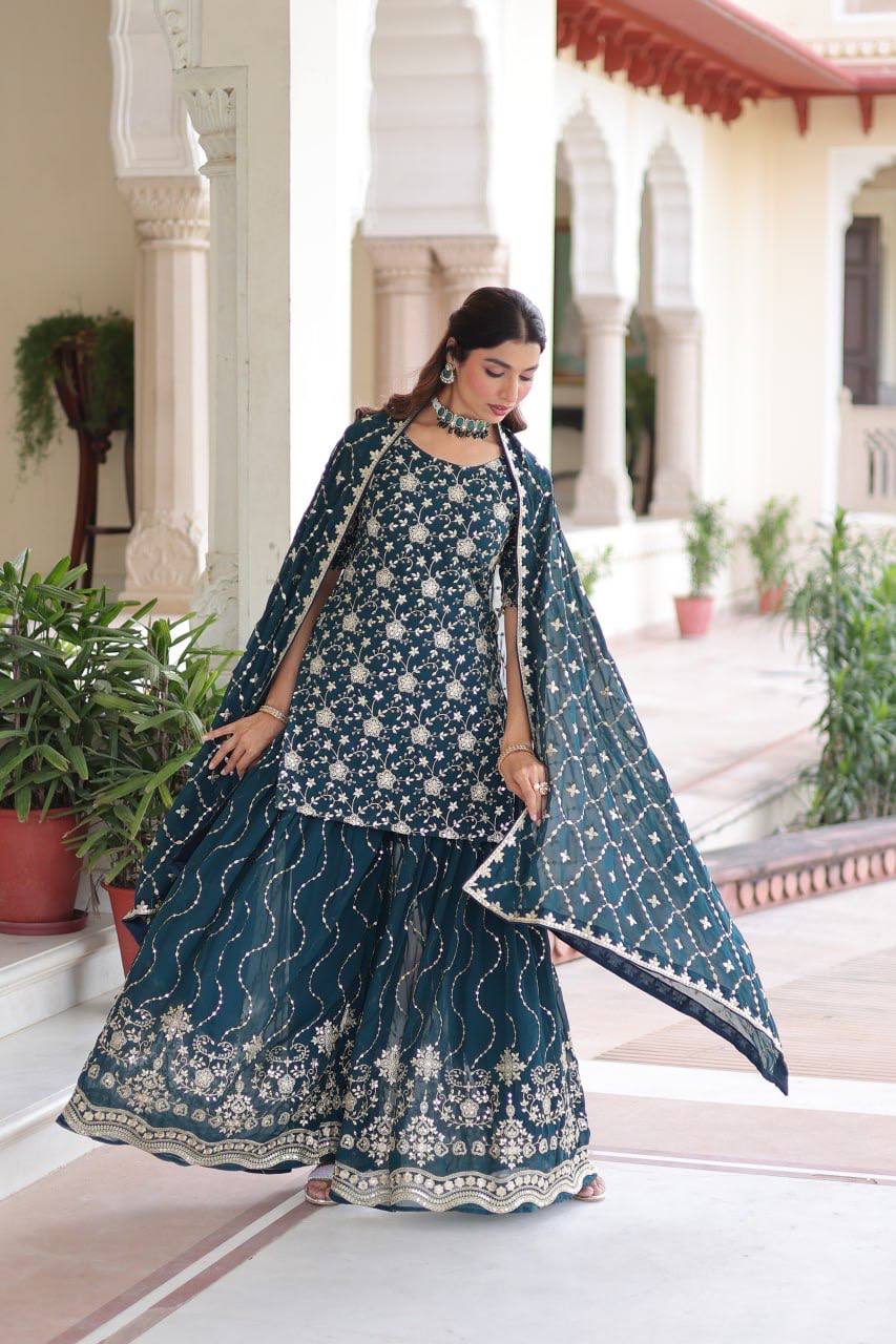 Kurta Sharara Dupatta Set
