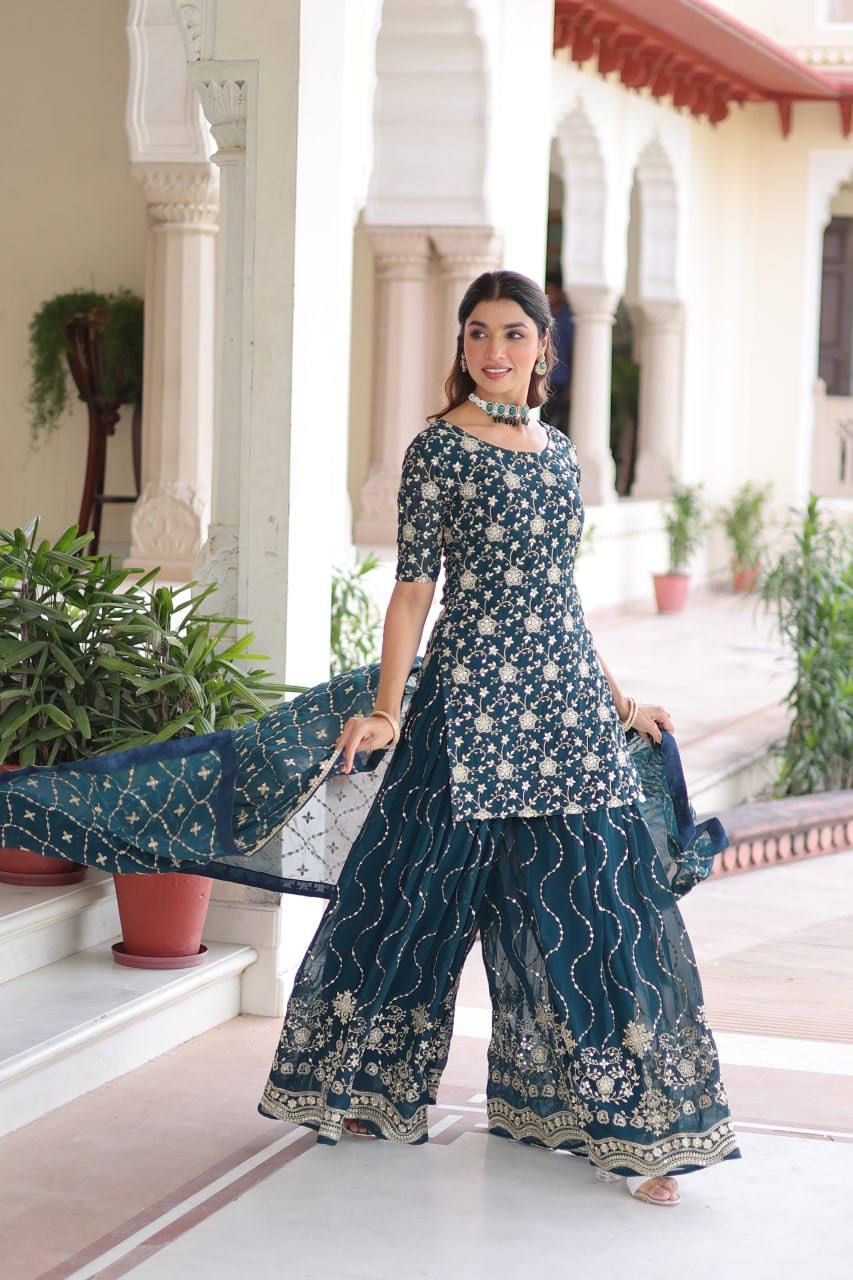 Kurta Sharara Dupatta Set