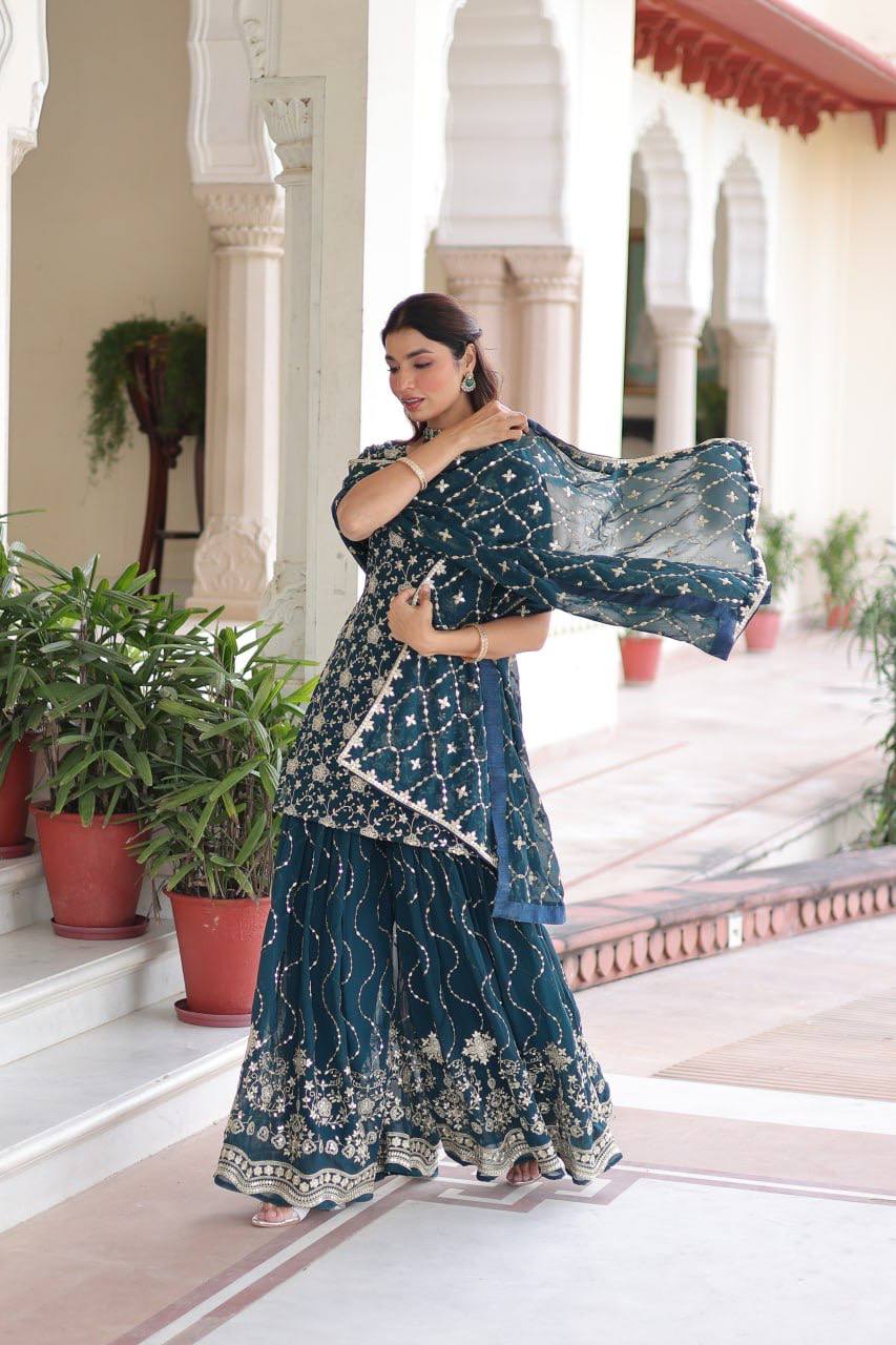 Kurta Sharara Dupatta Set