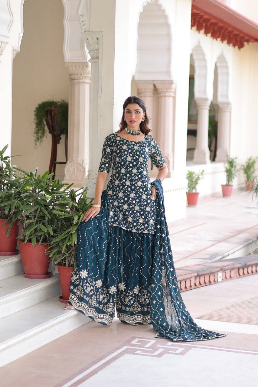 Kurta Sharara Dupatta Set