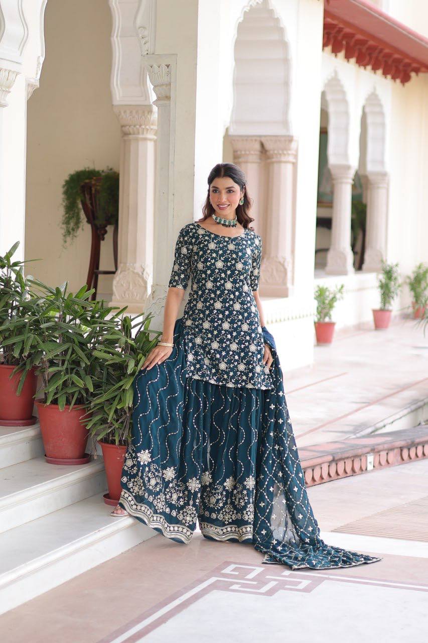 Kurta Sharara Dupatta Set