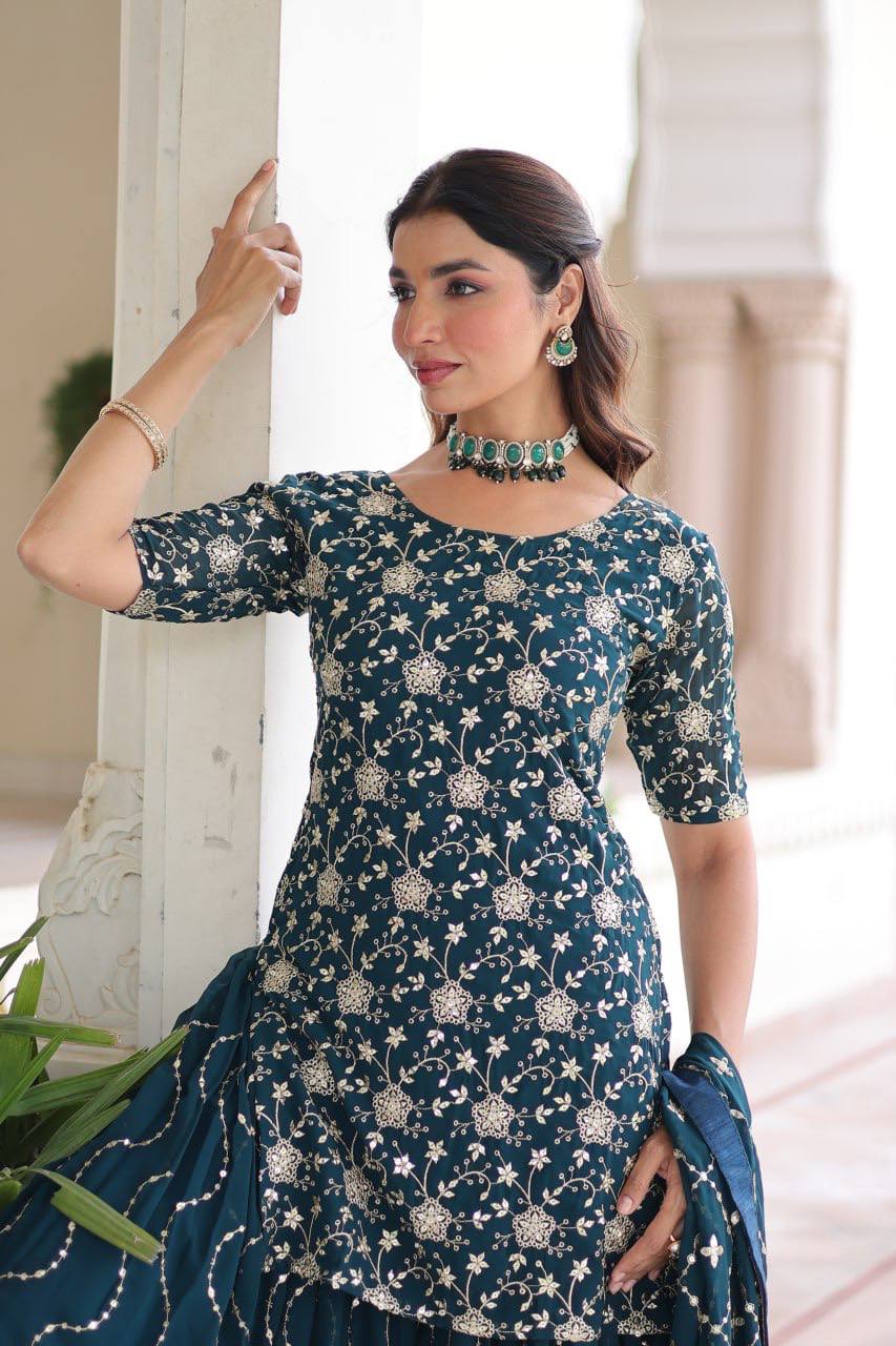 Kurta Sharara Dupatta Set