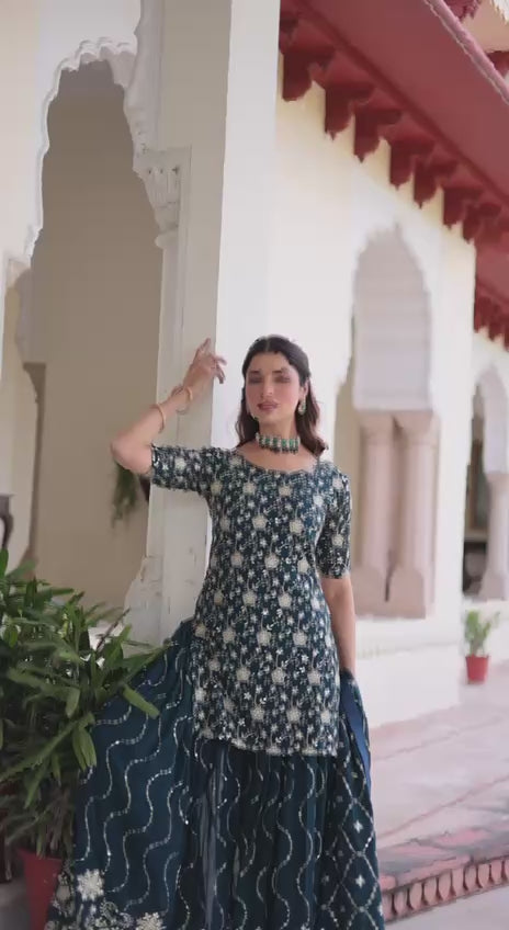 Kurta Sharara Dupatta Set